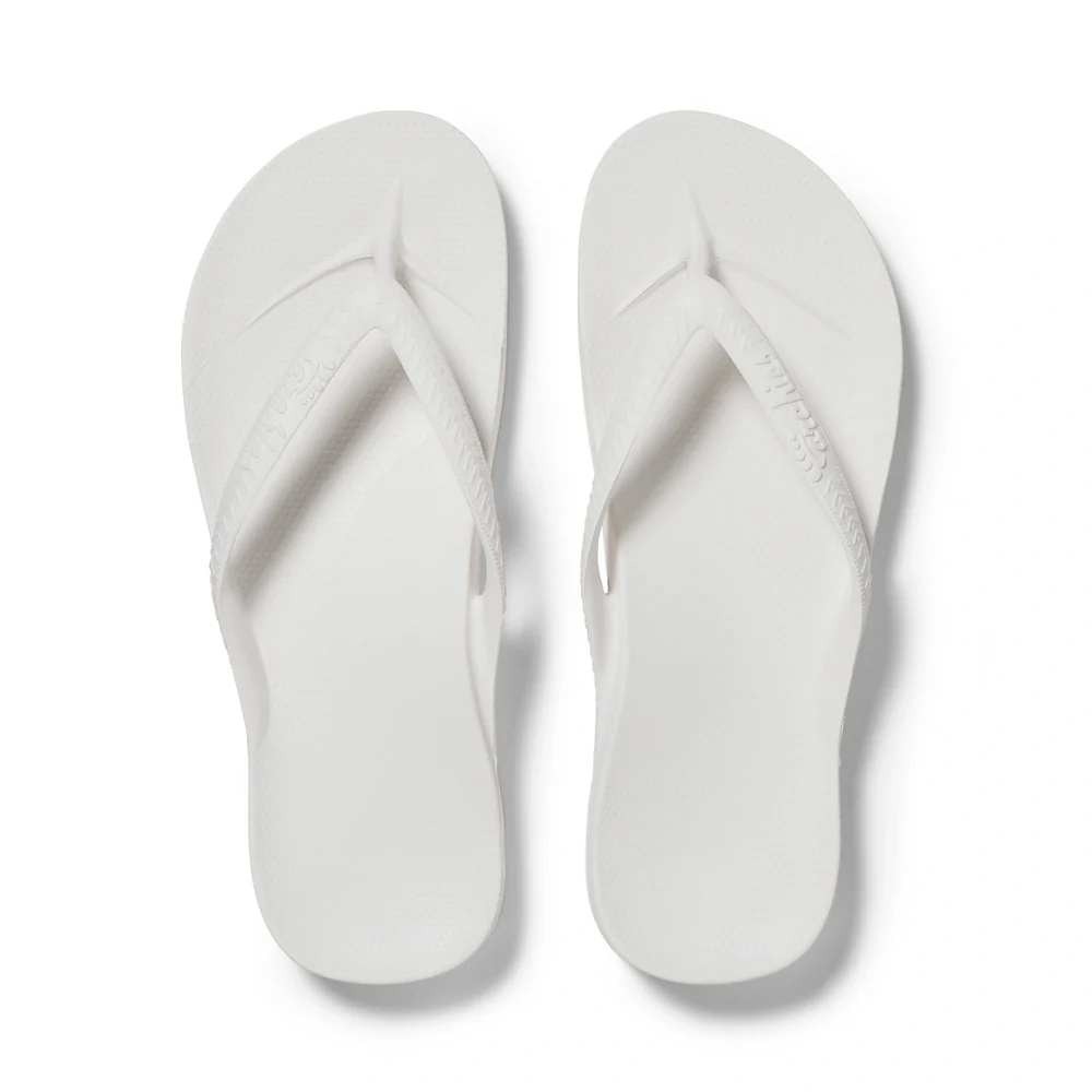 Archies Arch Support Flip Flops White Women 10 / Men 9 New With Tags - Picture 1 of 12